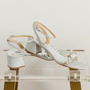 Badgley Mischka Harlow Silver Women's Heeled Sandal 8.5.